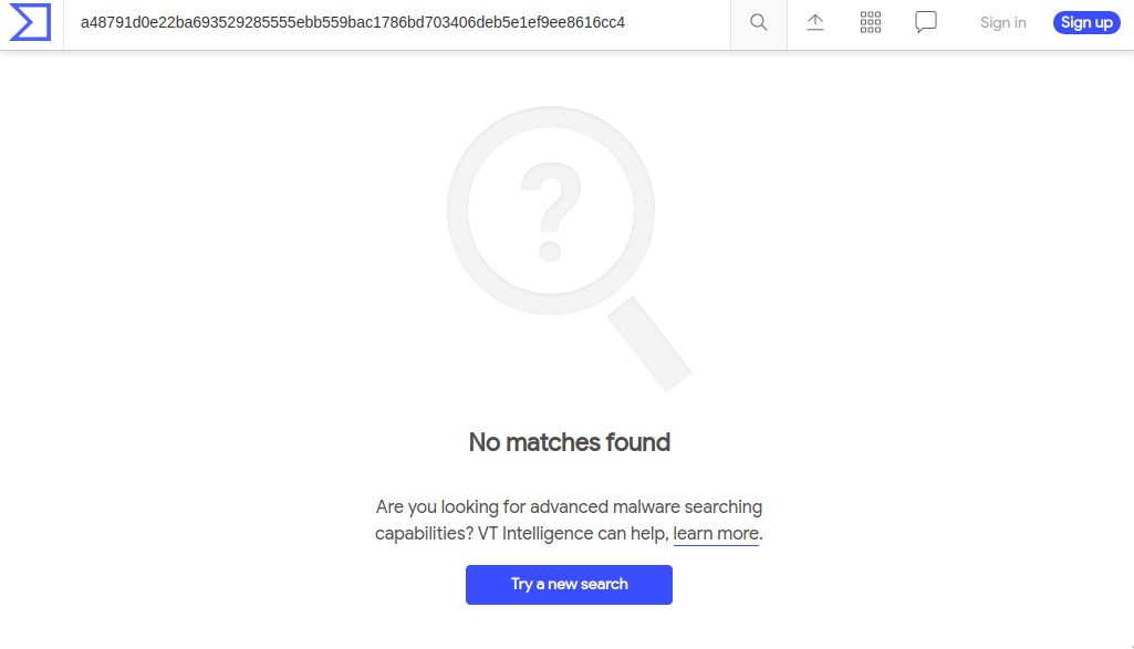 index.php on VirusTotal