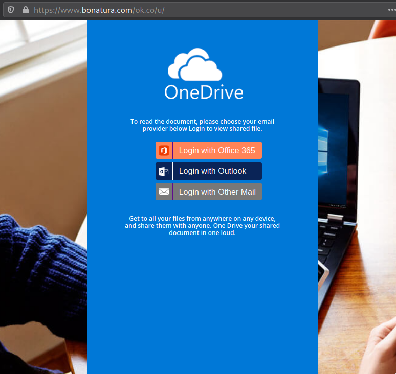 How this phishing kit looks like when deployed