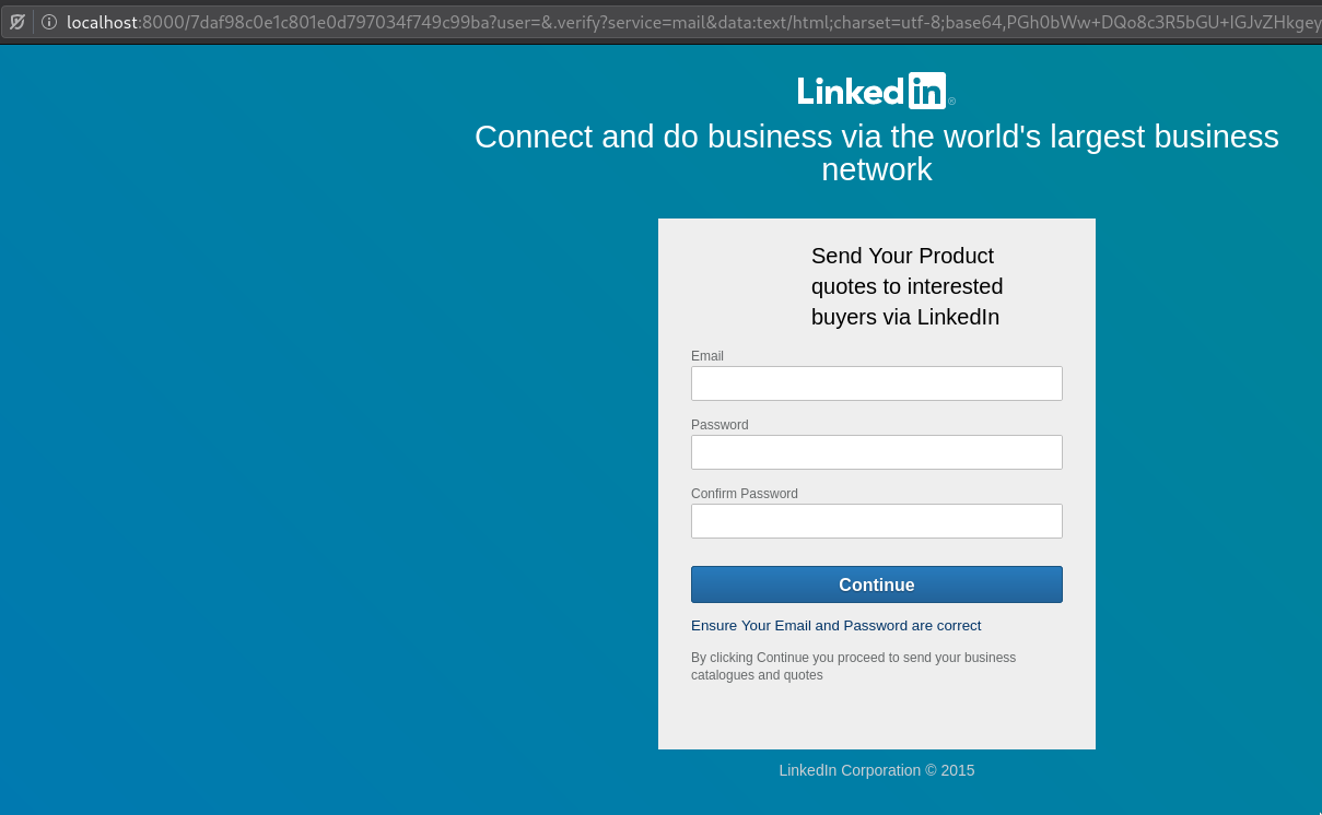 Local deployment of this phishing kit